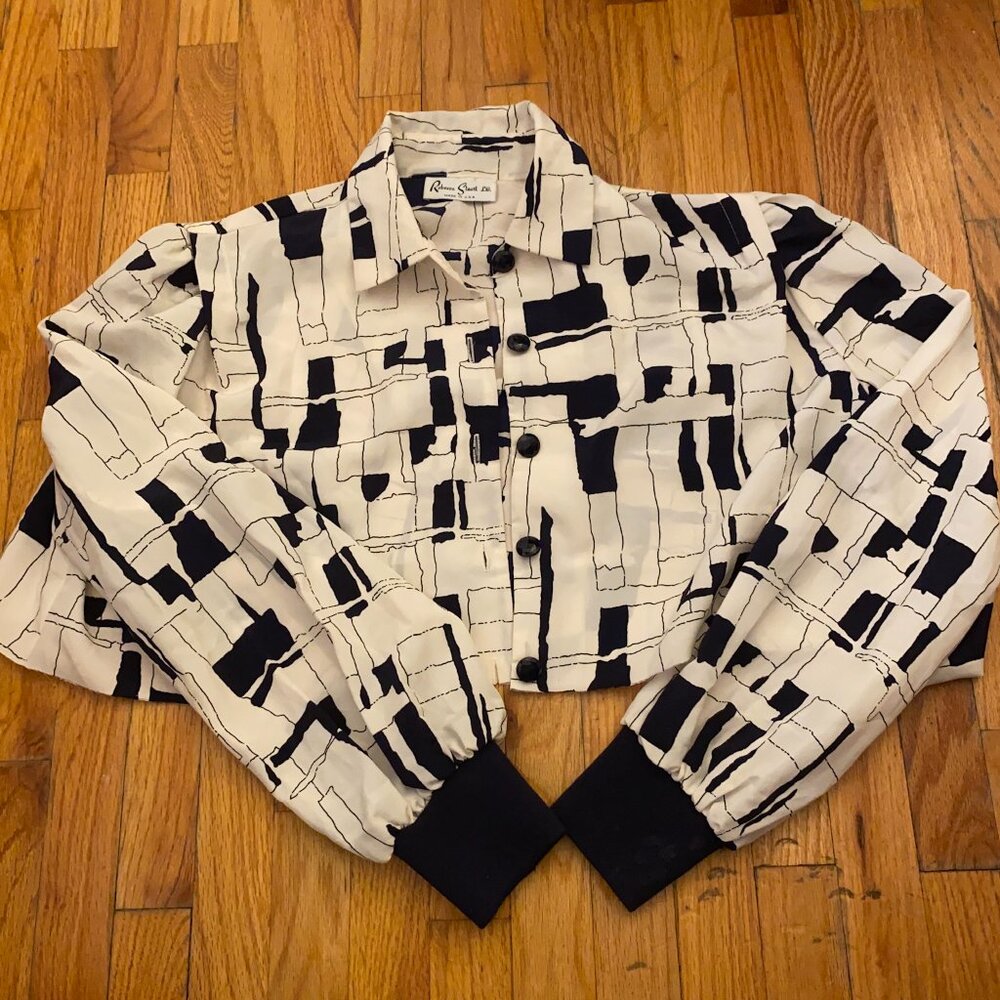 80s color blocked cropped jacket - Picture 3 of 3